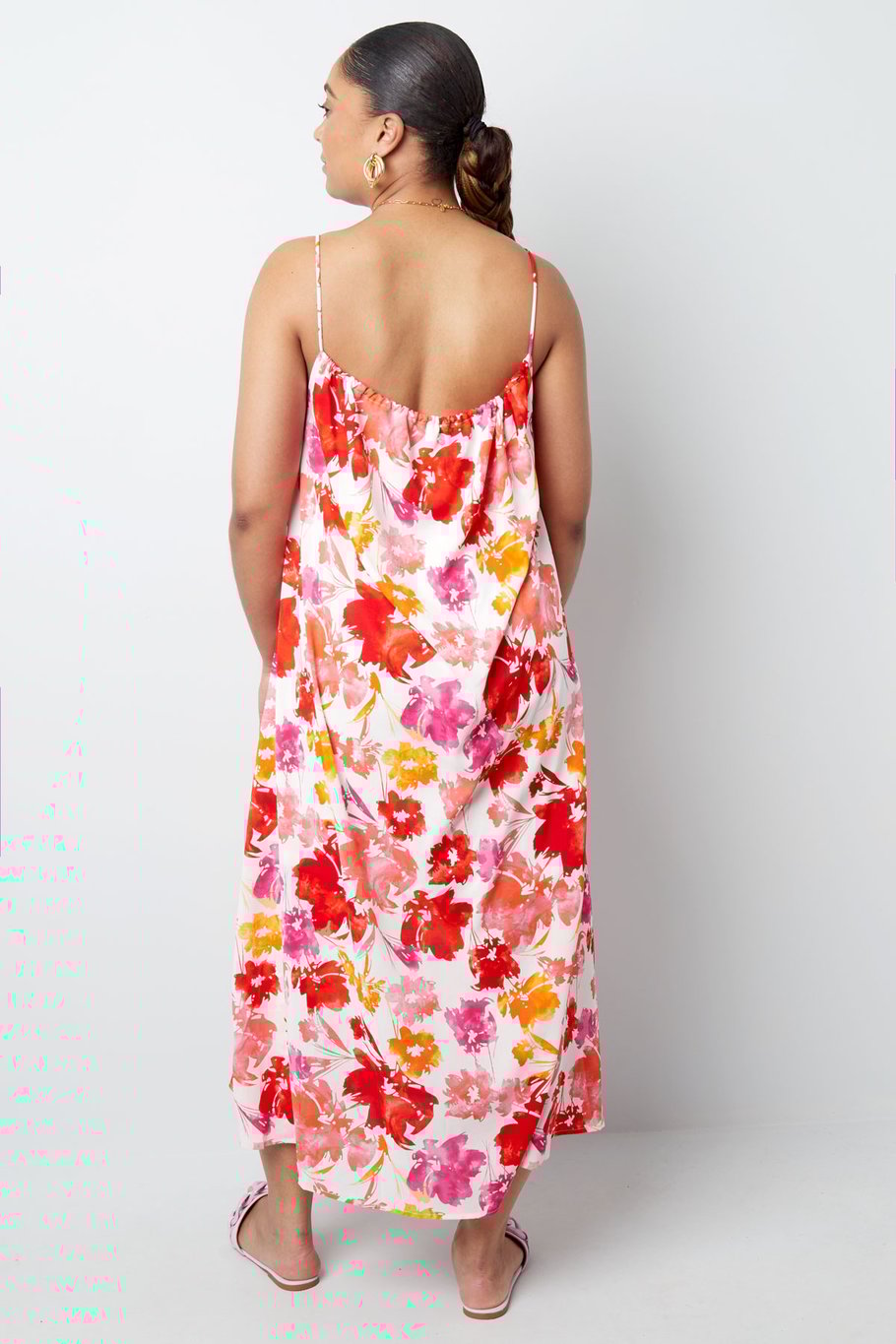 Kleid Blumendruck - rosa/orange h5Bild8